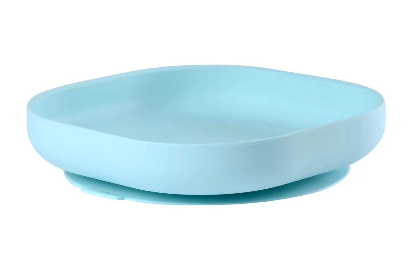 BÉABA Couverts, Vaisselle Et Bavoirs-Assiette Silicone Ventouse Light Blue