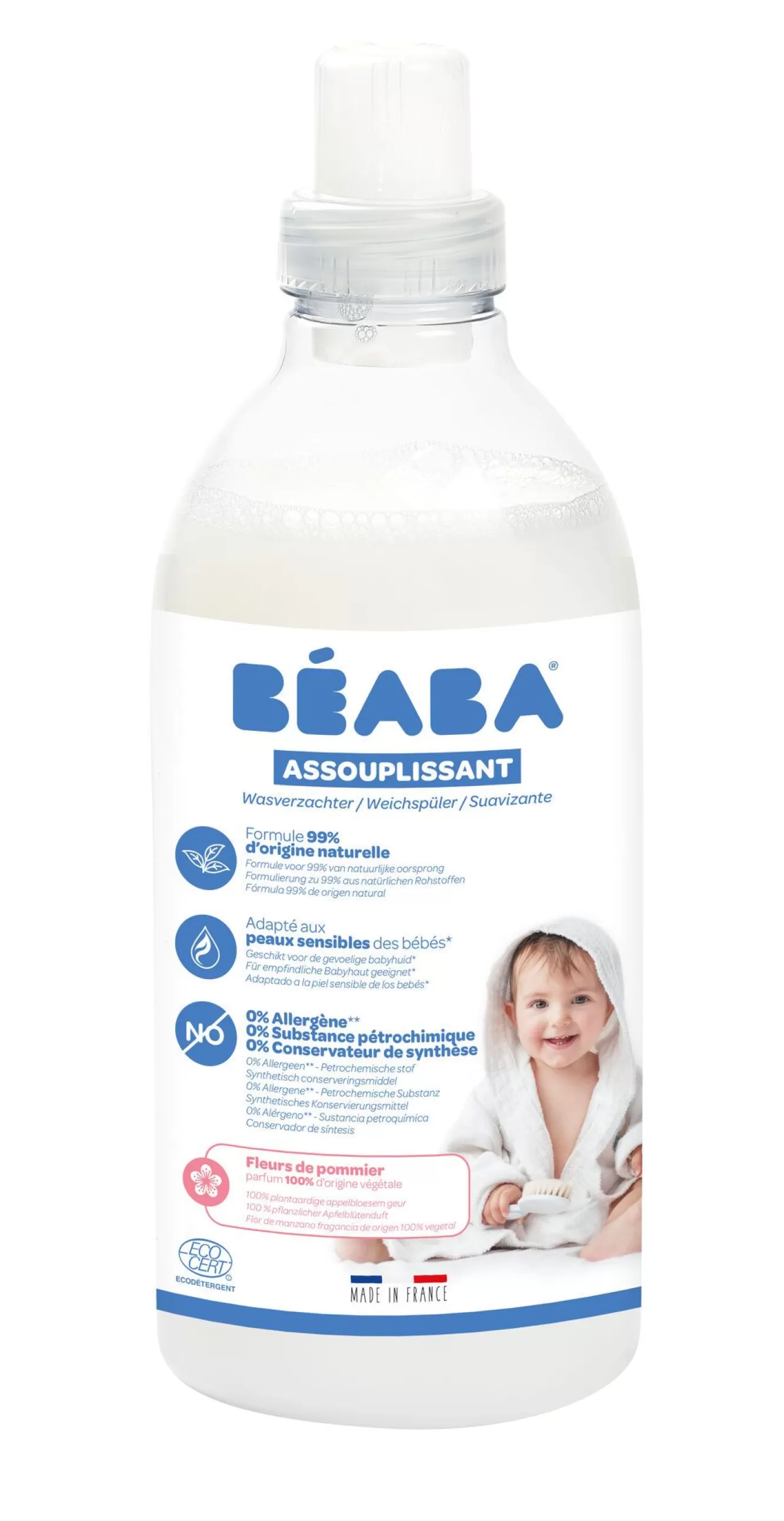 BÉABA Soins Et Toilette Bébé-Assouplissant Fleurs De Pommier - 1L