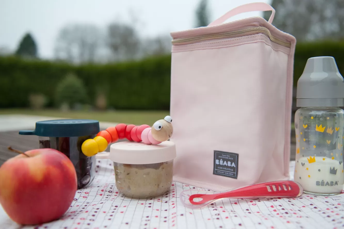 BÉABA Pots De Conservation-Coffret 2 Portions Verre 150 Ml Pink Et 250 Ml Dark Blue