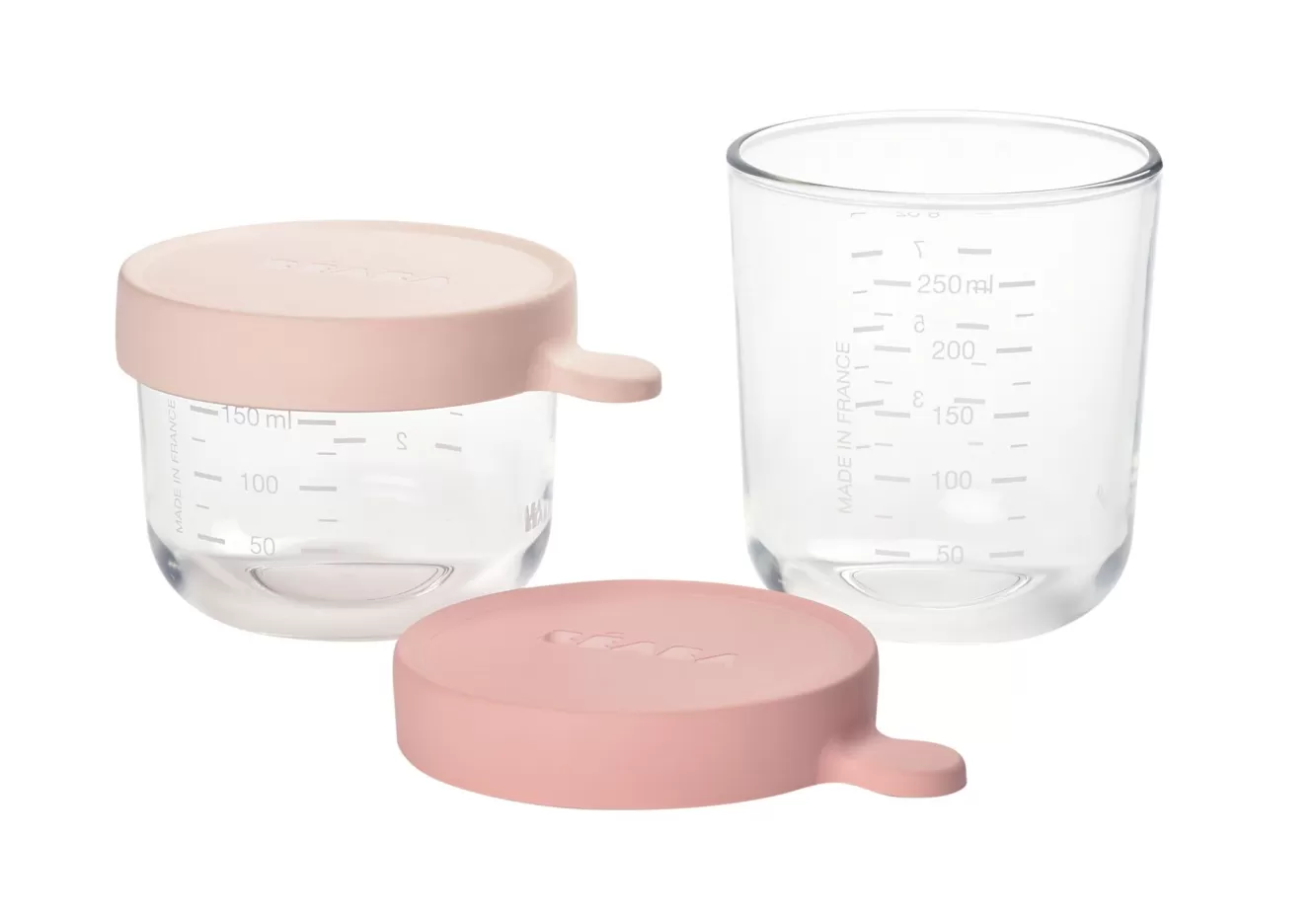 BÉABA Pots De Conservation-Coffret De 2 Portions Verre 150 Ml Pink / 250 Ml Old Pink