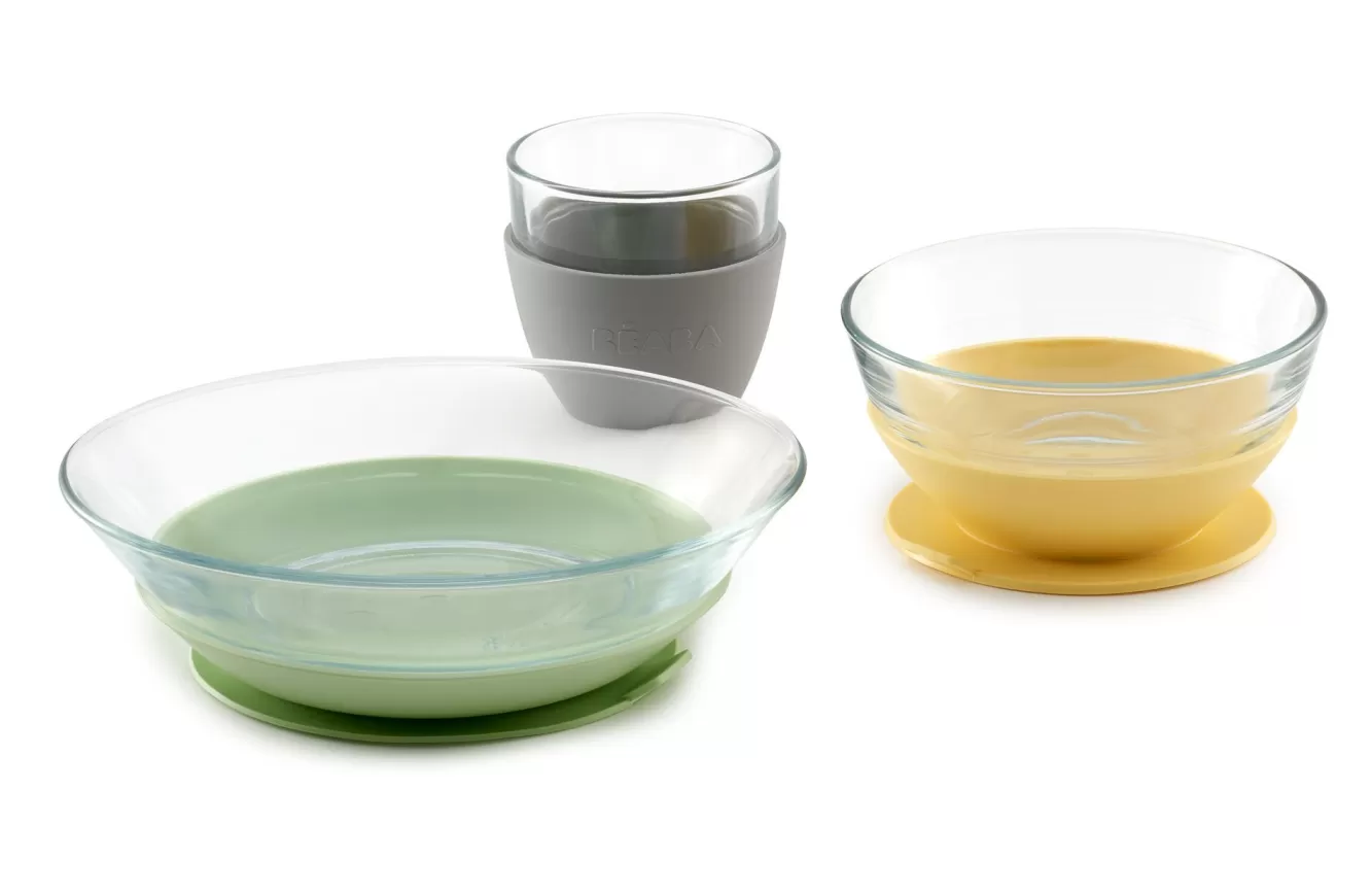 BÉABA Couverts, Vaisselle Et Bavoirs-Coffret Repas Verre Yellow