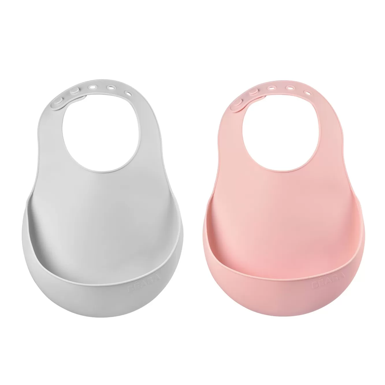 BÉABA Couverts, Vaisselle Et Bavoirs-Lot De 2 Bavoirs Silicone Light Mist/Old Pink