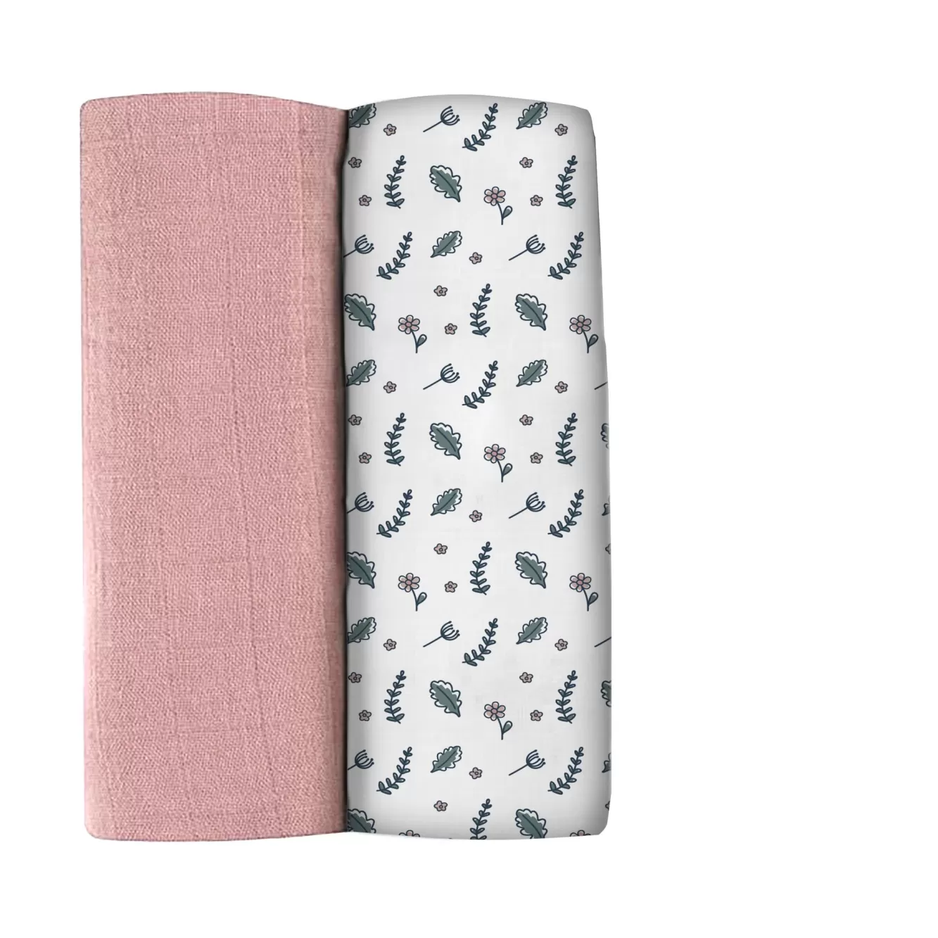 BÉABA Emmaillotage-Lot De 2 Langes Xxl En Coton Bridal Pink/Flowery Countryside