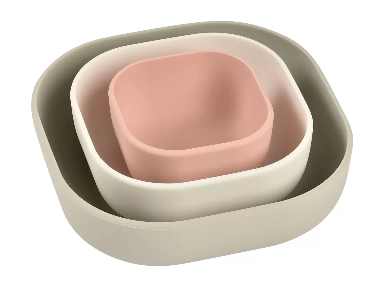 BÉABA Goûter Sain-Lot De 3 Bols Silicone Gigogne Velvet Grey