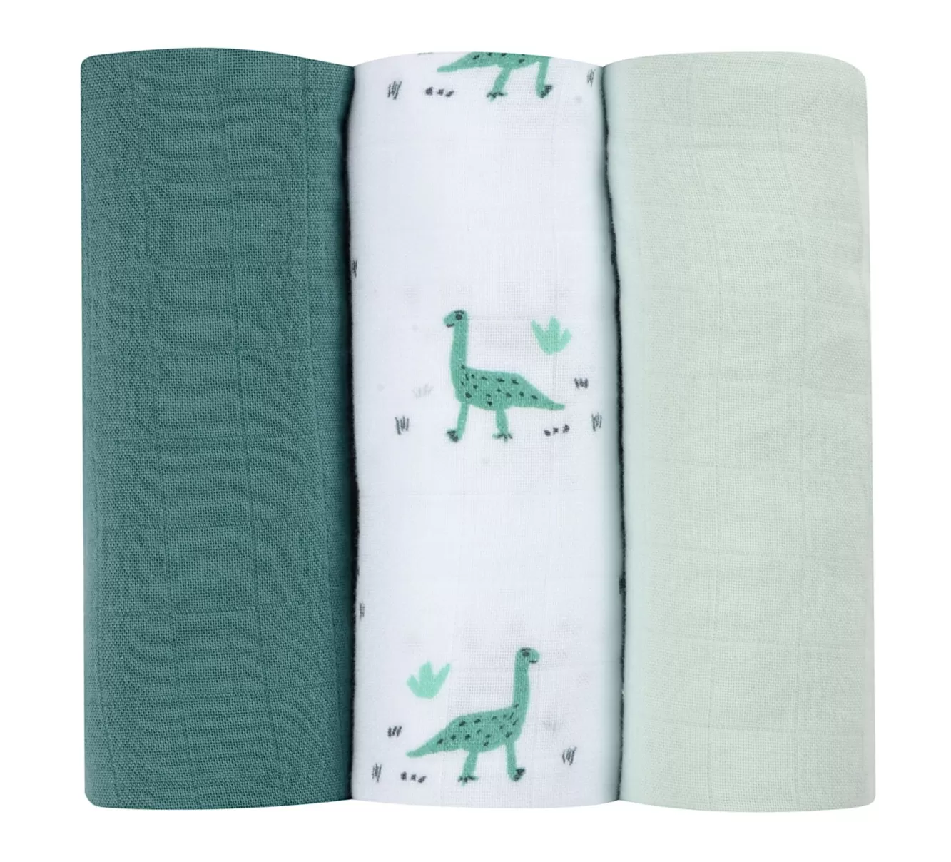 BÉABA Accessoires De Toilette-Lot De 3 Langes En Coton Jurassic