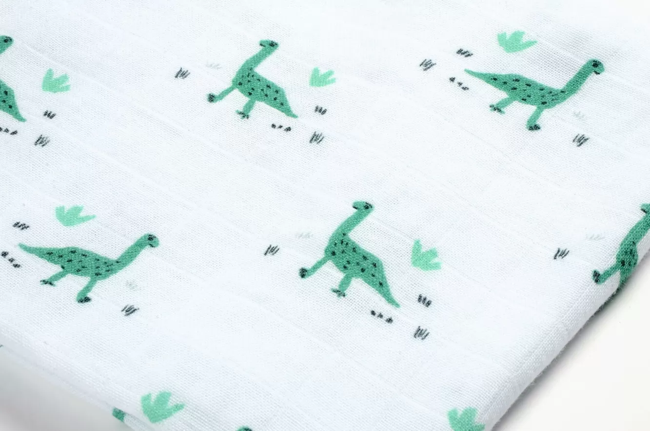 BÉABA Accessoires De Toilette-Lot De 3 Langes En Coton Jurassic