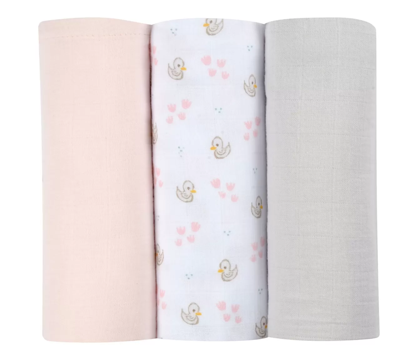 BÉABA Accessoires De Toilette-Lot De 3 Langes En Coton Swans