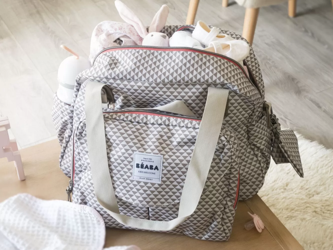 BÉABA Sacs À Langer-Sac A Langer Geneve Ii Play Print Grey/Coral
