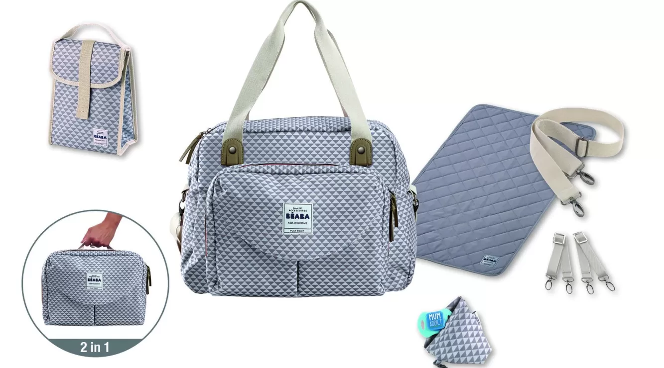 BÉABA Sacs À Langer-Sac A Langer Geneve Ii Play Print Grey/Coral