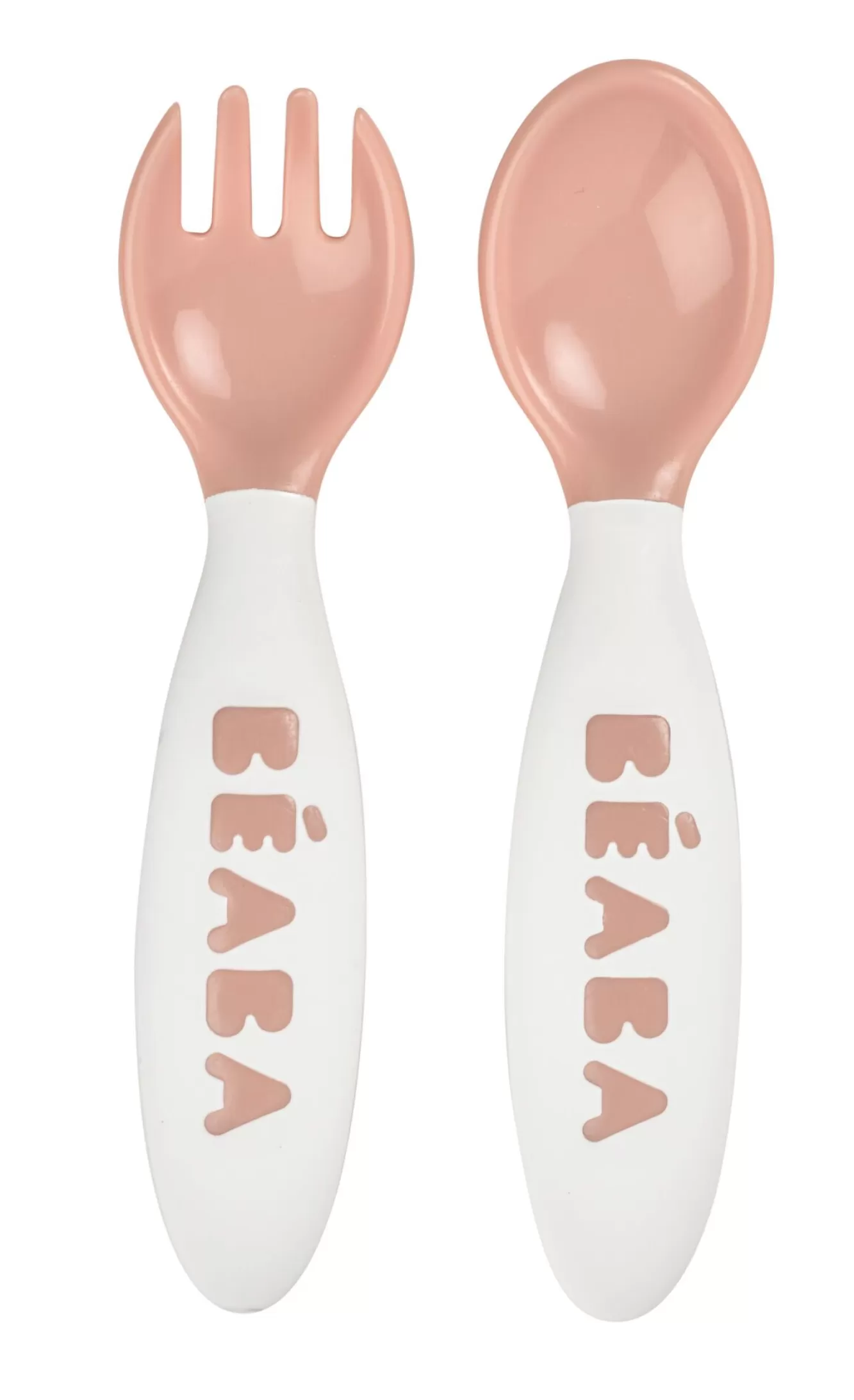 BÉABA Couverts, Vaisselle Et Bavoirs-Set De 2 Couverts Ergonomiques 2Eme Age Pink