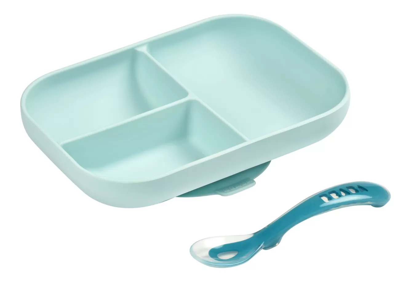 BÉABA Couverts, Vaisselle Et Bavoirs-Set Repas Silicone Avec Ventouse Blue