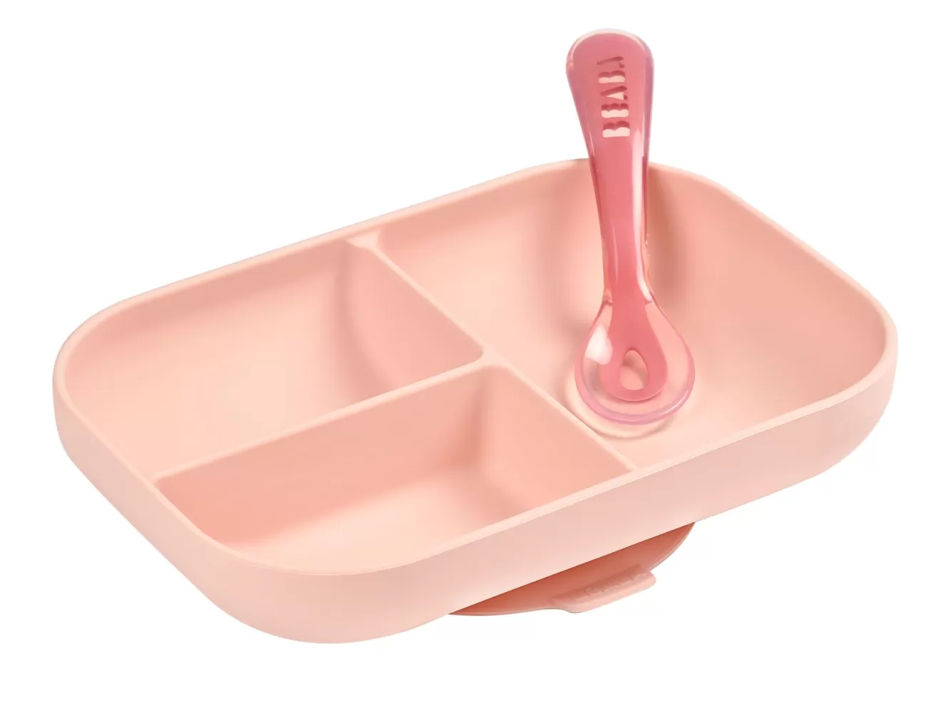 BÉABA Couverts, Vaisselle Et Bavoirs-Set Repas Silicone Avec Ventouse Pink